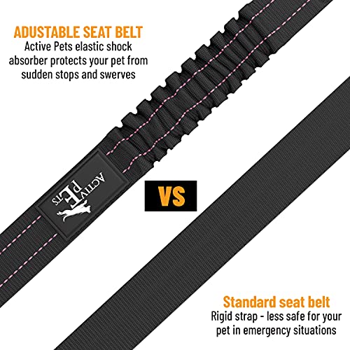 Image of Active Pets Dog Seatbelt, Adjustable Safety Dog Seat Car Harness, Dog Seat Belt for Pets - Durable Dog Seatbelts for Cars - Dog Car Seat Belt for Dogs, Dog seat Belts for Large Dogs, Medium, & Small