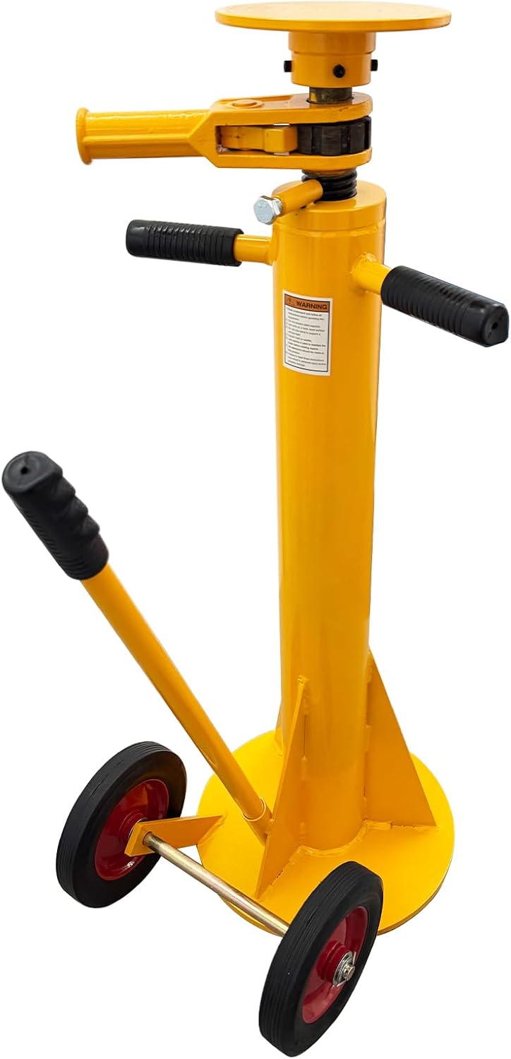100,000 lb Trailer Stabilizer Jack - Heavy Duty Landing Gear with Dual Wheels, 40,000Lb Lifting Capacity, Adjustable 39.5-51" Height for Semi Trucks & Equipment