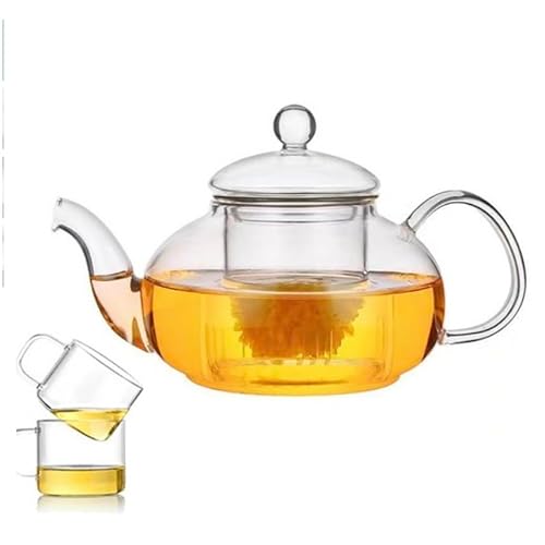 ChrysM ガラスのテ ィーポットセット 高温耐熱厚 くガラスティーポット 大型バブルティーポッ トティーセッ ト茶水分離茶ボイ ラーティーポット 茶道具 耐熱 大容量 特大サイズ かわいい ずんぐり ホット コーヒー 紅茶 に 400ml茶器 人気 誕