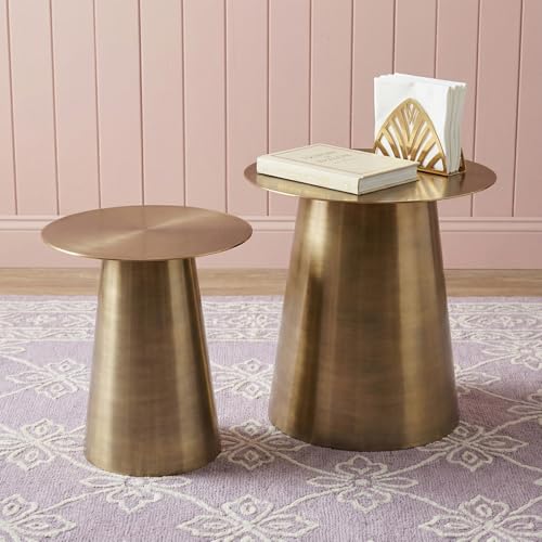 Image of Wakefit Modern Metal Side Table | Coffee End Tables for Living Room & Bedroom | Round Accent Tables with Iron Frame | Modern Space Saving Decor | Premium Multipurpose Nightstand |