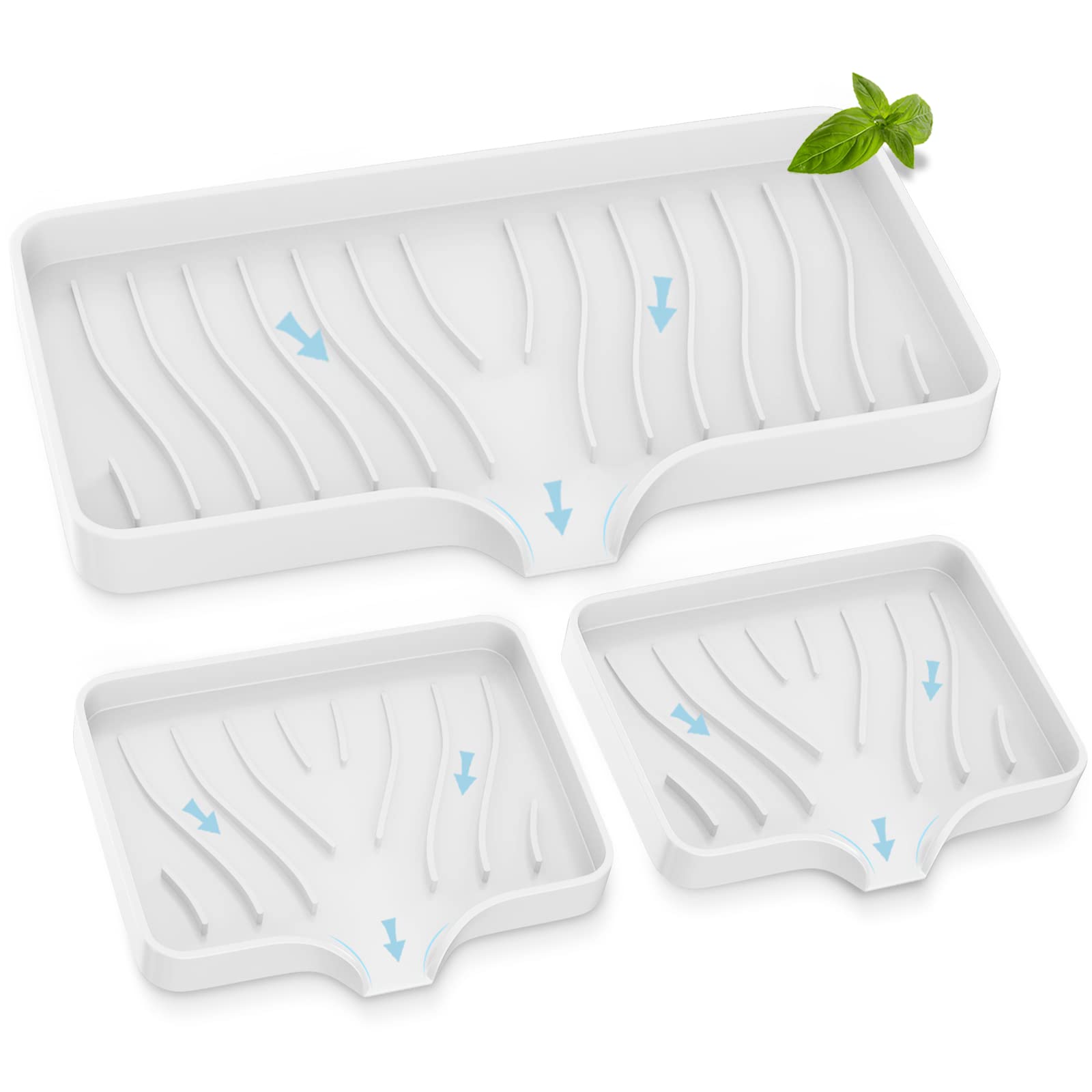 Kitchen Sink Tray,Self Draining Kitchen Soap Tray Soap Holder Silicone Sponge Holder for Kitchen Sink,Kitchen Bathroom Sink Caddy Sink Organizer for Sponge,Soap Dispenser,Dish Scrubber,Palm Brush