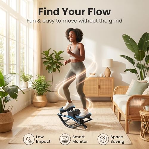 Image of Low-Impact Lateral Rocking Fitness Stepper for Knees and Joints,Home Workout Machine,Rock Stepper Machine with Digital Display,Track Time,Reps,Calories for Legs,Glutes,Abs