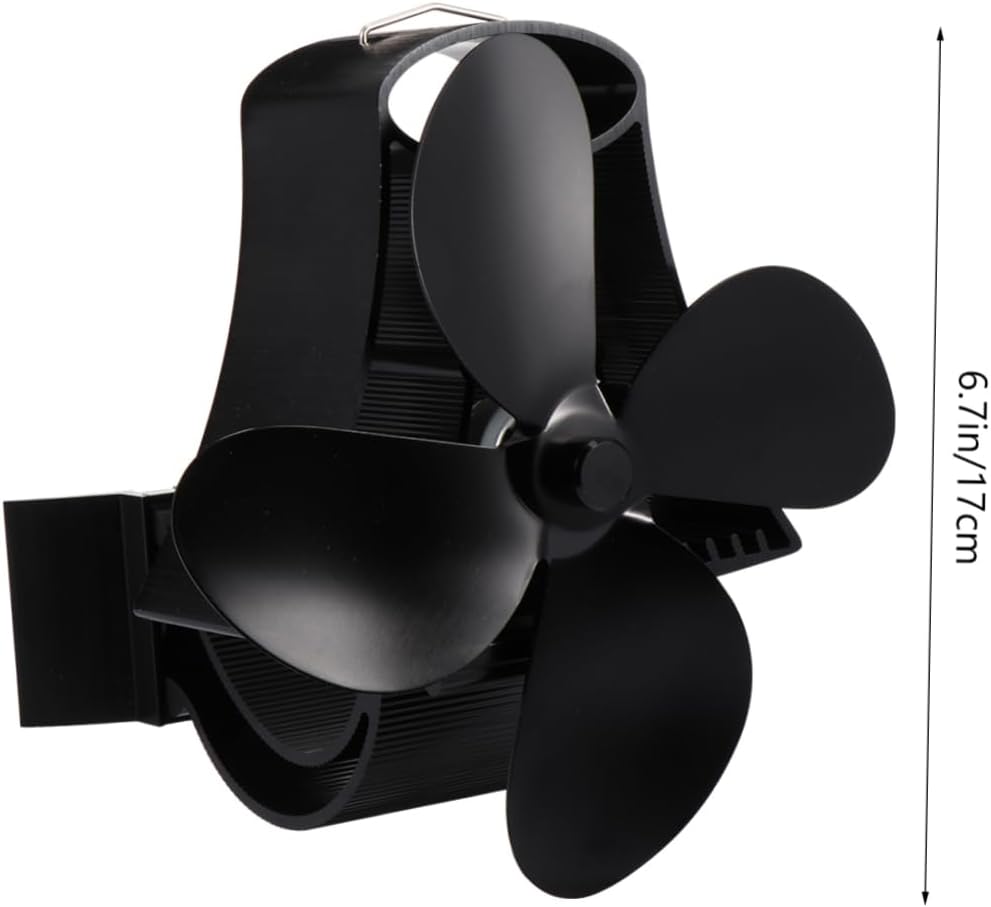 Luxshiny Blower for Fireplace Heat-powered Stove Fan 4 Blade Design Silent Performance