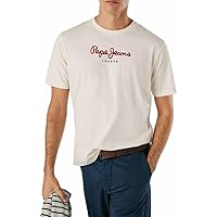 PEPE JEANS T-Shirt da Uomo Eggo N, Beige (Bianco Avorio)