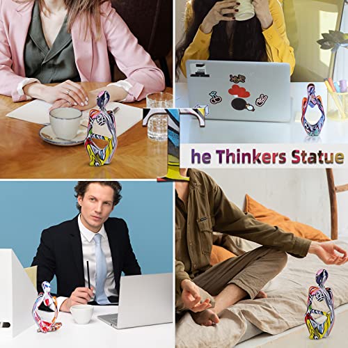 Xiyouqi Set Of 3 Graffiti Abstract Thinker Statue Mini Colorful Thinker Sculpture Modern Art The Thinker Figurine Suitable For Room, Office, Bookshelf, Desktop, Coffee Table Decor Home Decor Accent #TOP6