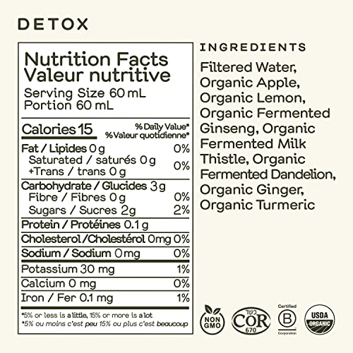 Greenhouse Juice Detox Wellness Shot 12-Count 60ml Glass Bottles | Organic, Vegan, Gluten-Free, Liver Health Wellness + Anti-Inflammatory with Ginseng, Milk Thistle, and Dandelion - Image 5