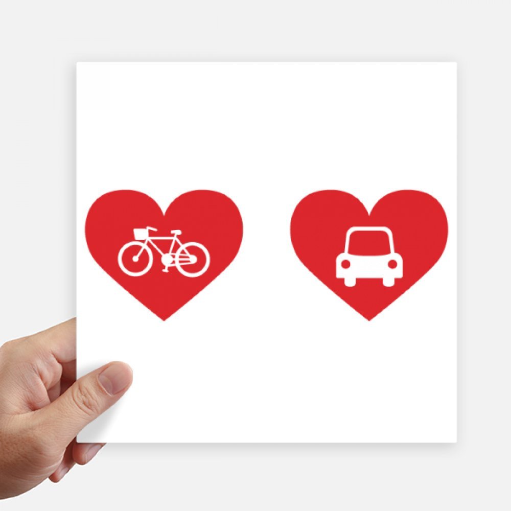 Pegatinas de bicicletas corazón rojo para personalizar maletas y paredes