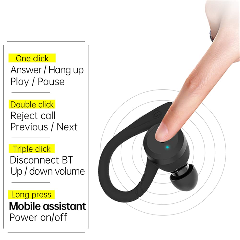 Cuffie Bluetooth con Microfono, Cuffie Wireless con Riduzione del Rumore, IPX7 Impermeabile, Auricolari Stereo Hi-Fi, per L'allenamento in Palestra,Rosa