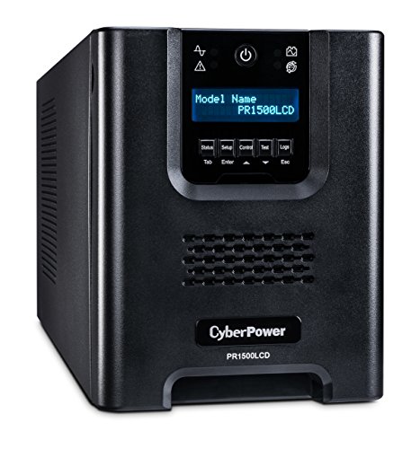 CyberPower PR1500LCDTAA Smart App Sinewave UPS System, 1500VA/1500W, 8 Outlets, Mini-Tower, TAA Certified, Black