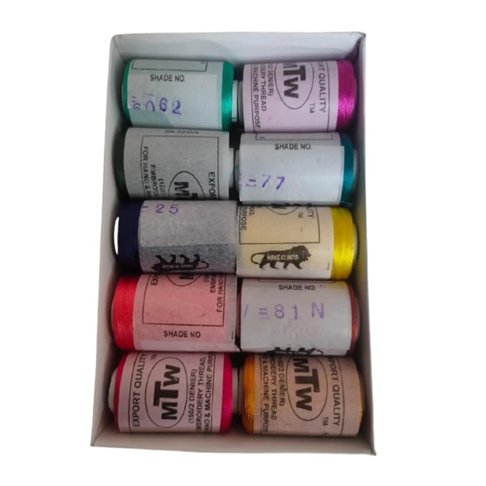 Veena Enterprises Bright Polyester Multi Colour Silk Thread 10 Color Shade Each Roll 900 Mtrs Approx For Jewellery-Tassel Making- Embroidery-Crafts, Shiny Soft Thread Spools., 100 Gram (B0D4TSYS3V) Amazon Price History, Amazon Price Tracker