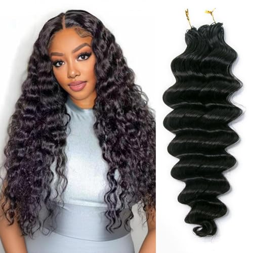 Miracle Knots Human Crochet Hair Loose Deep Wave 120G 100Strands 16 Inch NC
