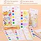 DAWRIS 6 Stück Malbuch mit Wasserfarben Mini Paint Pad Aquarell Malbuch Kinder zum Abreißen Aquarell Ausmalset mit Aquarellblock & Pinsel Malblock Wasserfarben Aquarell Ausmalbuch
