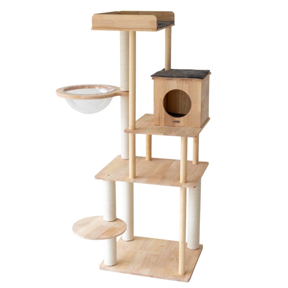 【未使用】sopoa キャットタワー 165cm 天然無垢材 Amazon | sopoa®【 無垢の美、永く使える本物 】木製 北欧風 キャット