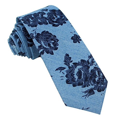 Image of Kebocis Mens Skinny Cotton Floral Tie for Men