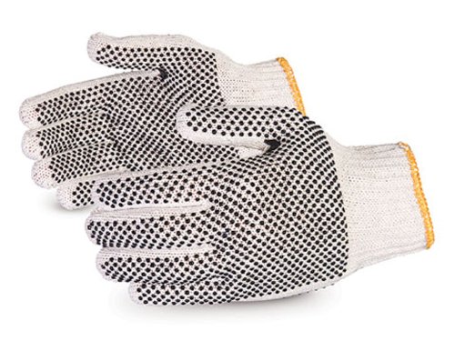 Superior SCP2D Sure-Grip Cotton/Polyester 2 Side PVC Dots String Knit Glove, Work, 7 Gauge Thickness, X-Large, Natural (Pack of 1 Dozen)