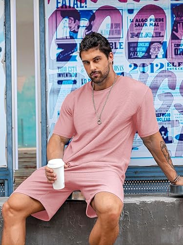 Image of Vogaan Men's T-Shirt and Shorts Set | Top & Shorts Night Suits Set | Night Wear for Men