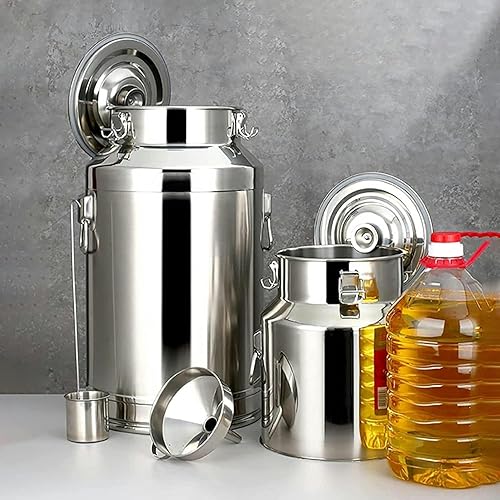 CIADAZ Bauernhof-Milchkanne aus Edelstahl mit versiegeltem Deckel, 5 l–58 l, Milcheimer, Weineimer/luftdichter Aufbewahrungskanister, Milchtransportdose (24 l) 3 CIADAZ Bauernhof-Milchkanne aus Edelstahl mit versiegeltem Deckel, 5 l–58 l, Milcheimer, Weineimer/luftdichter Aufbewahrungskanister, Milchtransportdose (24 l)