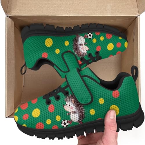 Little Kid Boys Girls Shoes Lightweight Mesh Breathable Adorable Running Sneakers for Little Kid and Big Kid Hedgehog Soccer Pattern2