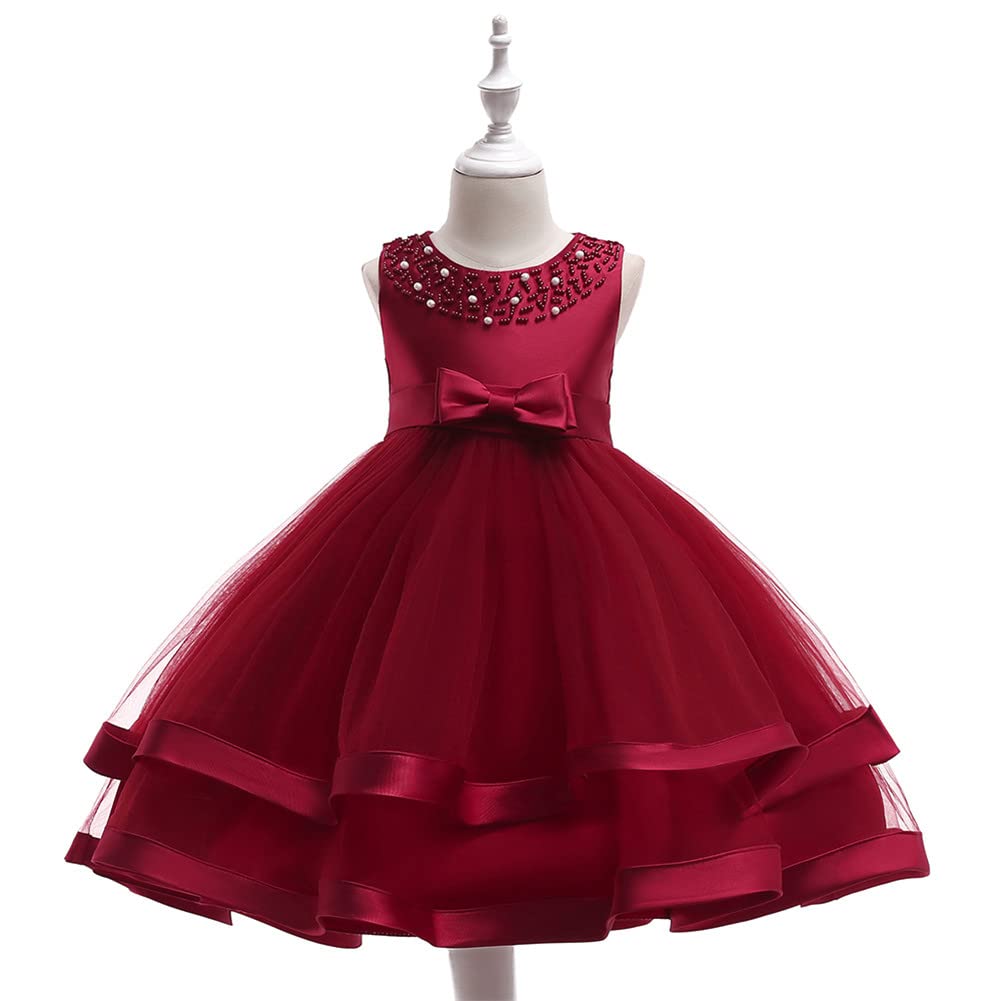 NSSMWTTC 3M-9T - Vestido de fiesta para bebé, vestido de tutú para niñas pequeñas, vestidos de novia con flores