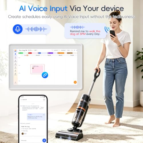 Kinstone 15.6" Digital Calendar, No Subscription Smart Wall Planner, Digital Photo Frame, Interactive Touchscreen Display Auto Sync for Chore Chart, Meal Planner, Task&Reward, Wall & Desk Mountable — view 5