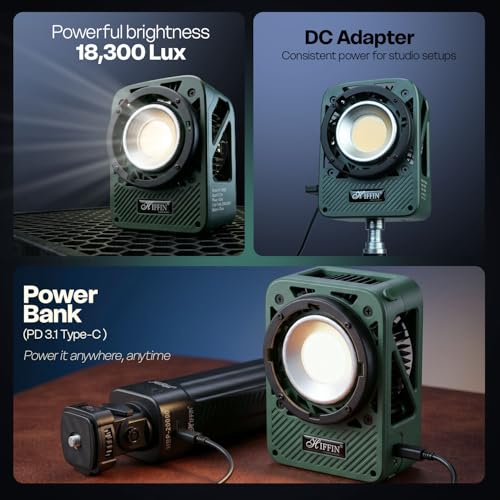 Image of HIFFIN HF-150W Bi-Color Wonder Series LED Video Light 150W with Silent Cooling Fan & App Control | 2700K-6500K | 18300 Lux | CRI 95+ | 1%-100% Dimmable Studio Light for Photography & Videography