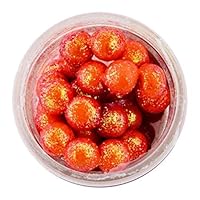 Berkley Unisex-Erwachsene PowerBait Sparkle Power Eggs Floating Magnum Soft Bait Pink mit Schuppen, Fluoreszierendes Orange mit Skala, .5 oz Small Jar