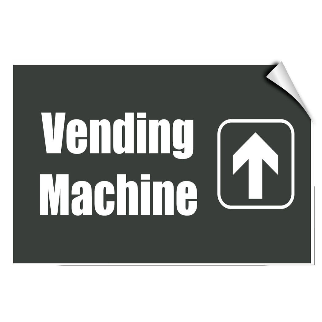 Vending Machine Up Business Lunch Room and Break Room Label Decal Sticker Sticks to Any Surface