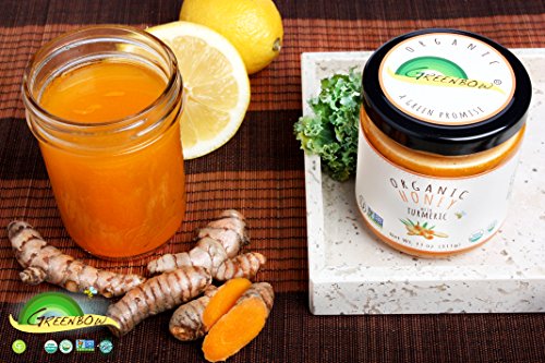 Greenbow Organic Honey With Turmeric - 100% Usda Certified Organic, Non-Gmo, Gluten Free Organic Turmeric Honey - Whole Food Organic Turmeric Honey – 11Oz (311G) #TOP4