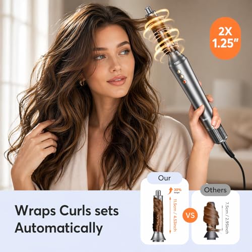 Image of Bopcal Hot Air Styler Wrap, Multi Hair Styler Dryer Brush, 110,000 RPM Fast Drying Hair Dryer Brush with Auto Curling, No Heat Damage Ionic Styler for Curl, Straighten & Volume