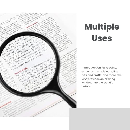 Image of Magicwand 75 mm High Precision ABS Plastic Magnifying Glass for Reading Maps,Globes,etc【Black】【Pack of 1】