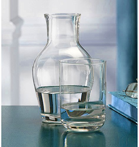 Palais Glass Carafe Set - Bedside Night Carafe with Tumbler Glass Lid