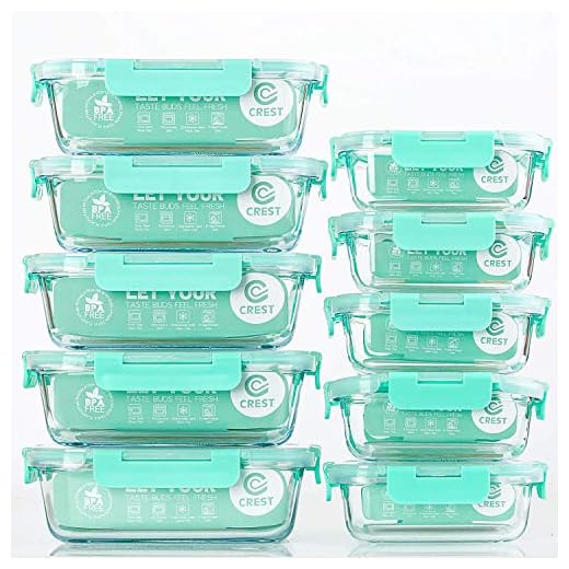 10 recipientes de cristal para comida preparada con tapas herméticas para cocina y uso doméstico. Recipientes de cristal para alimentos