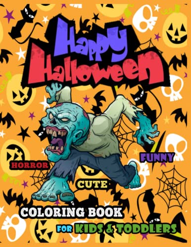 Paperback - Halloween, Horror Funny Cute Halloween Coloring Book For Kids and Toddlers: Cute Spooky Big Pictures to Color Such as ... Pumpkins 🎃, ... Witches & Their Cute Cats, and many more...! image 2
