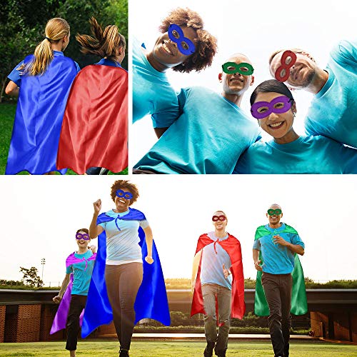 Superhero Capes for Adults and Masks, 5 Pack Super Hero Capes Costume for Women Men Party Dress Up (4 Pack) - Image 6