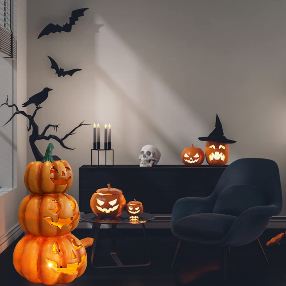 Lanterne Citrouille Halloween 3 Pièces LED Lanterne De Citrouille D'halloween Lanterne De Citrouille Lumineuse À Piles Lanterne De Citrouille Portable Lumières Décoratives D'halloween Citrouille Jack