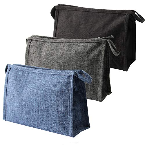3 Pack Multi-Purpose Zipper Handbag Pouch Organizer Bag For Travel, Toiletries,Cosmetics, Make Up,Cables,Gadgets