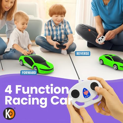Image of K D Remote Control Car Toy of Race with Lightning, Music Effects, Universal Wheel (Orange)