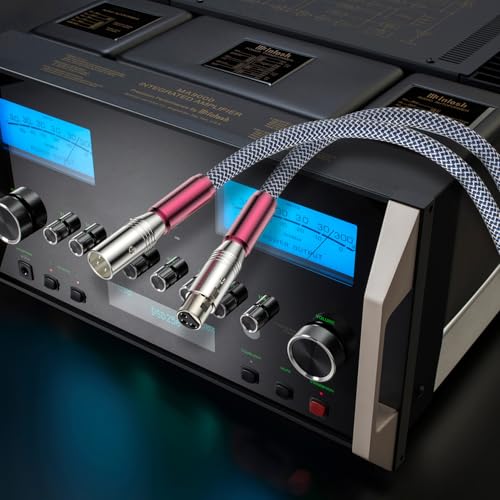 Viborg Pair 3.3Ft Hifi Xlr Cable Silver Plated Copper Interconnect Cord Braided Xlr Audio Signal Cable Silver-Plated Shielding Xlr Cord For Amplifier Mixer Microphone Speaker Phantom thumb #7