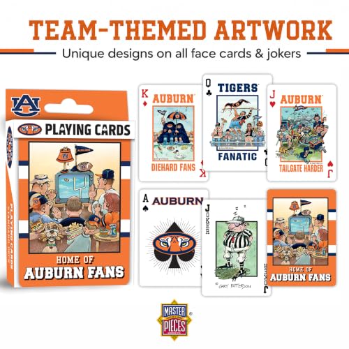 Image of Masterpieces Officially Licensed NCAA Auburn Tigers Playing Cards for Fans - 54 Card Deck for Adults