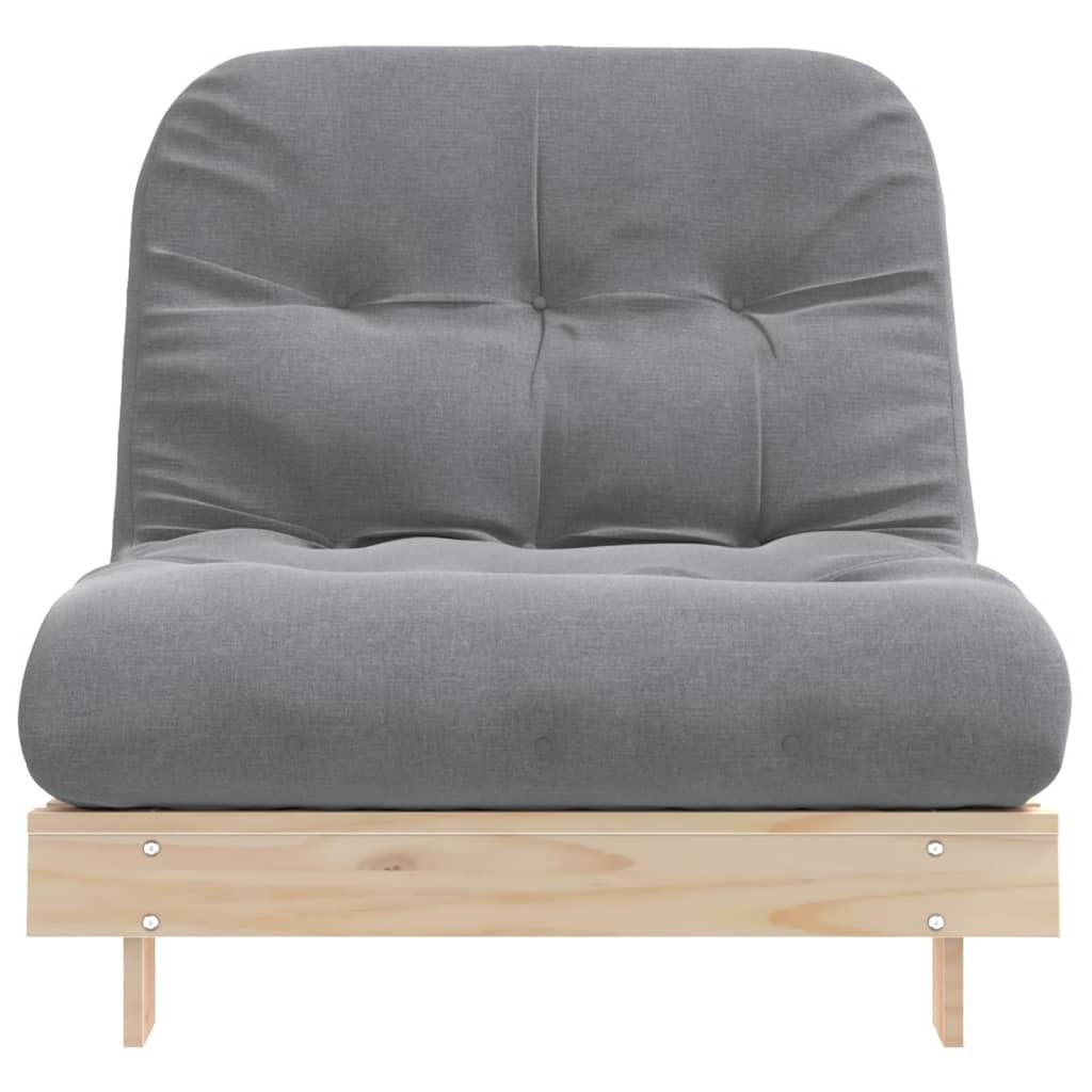 vidaXL Futon Schlafsofa mit Matratze, Bettsofa mit verstellbaren Rückenlehne, Schlafcouch für Wohnzimmer Schlafcouch, Klappsofa, Massivholz Kiefer