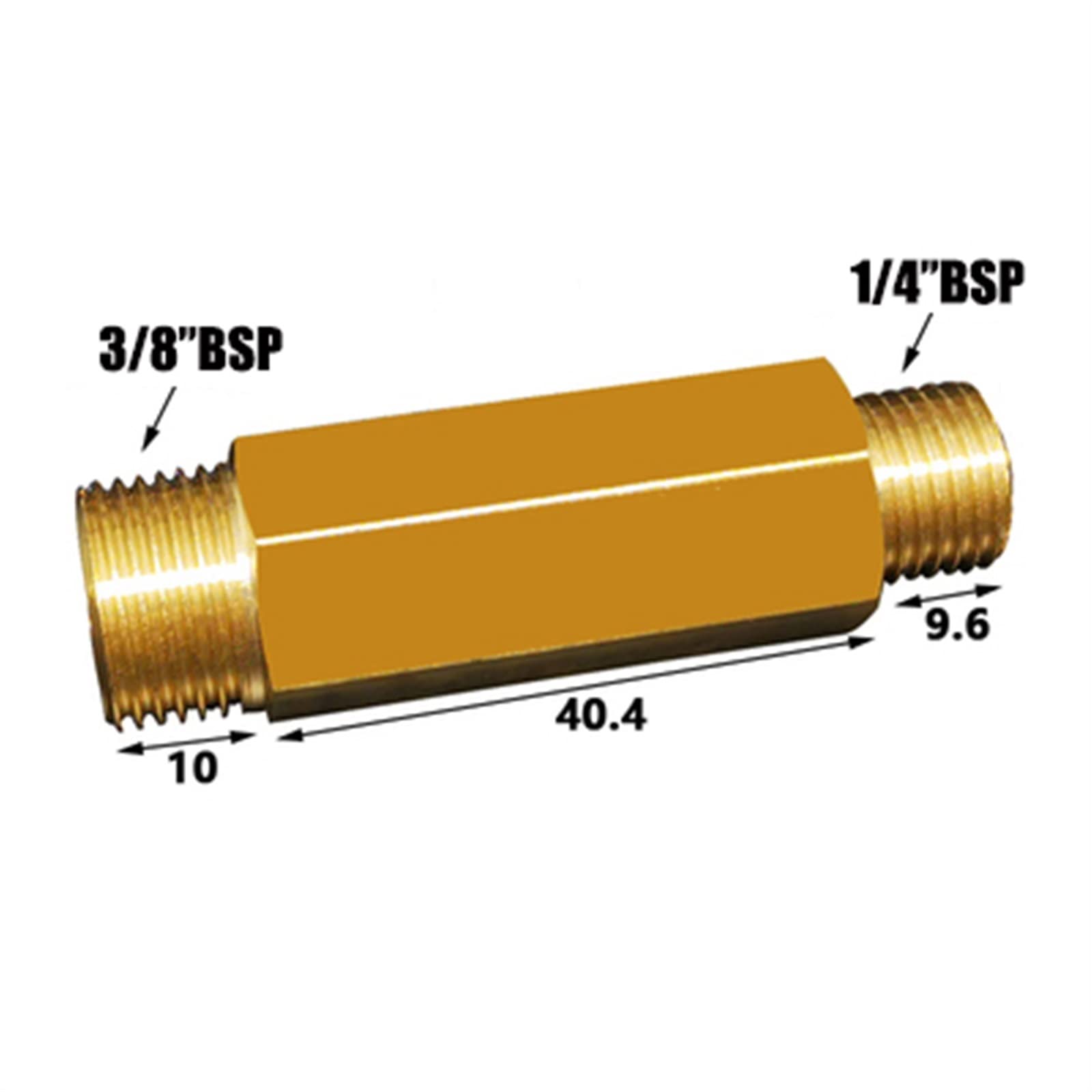 EISTEE Steckverbinder, Adapter, Kupplung, 2 Stück Messing-Langnippel-Rohrverschraubung, 1/4 3/8 1/2 BSP-Gewinde, Adapteranschluss for Wasser, Brenngas (Farbe: NO4)