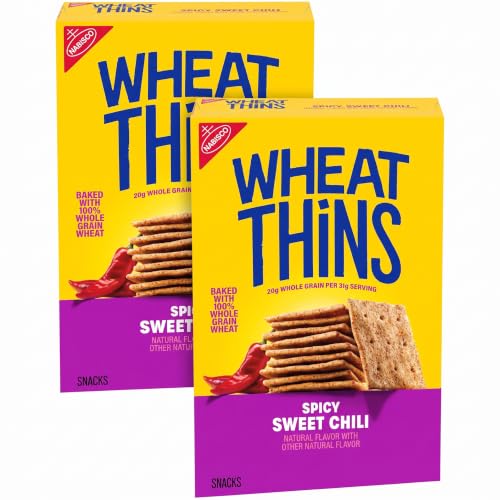 Wheat Thins Spicy Sweet Chili Snacks, Whole Grain Wheat Crackers, Snack Crackers, 8.5 oz (Pack of 2)
