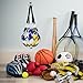 Abaodam Portable Thick Nylon Ball Net Bag for Basketball Volleyball Soccer 4pcs Set Drawstring for Sports Equipment Storage and Outdoor Activities