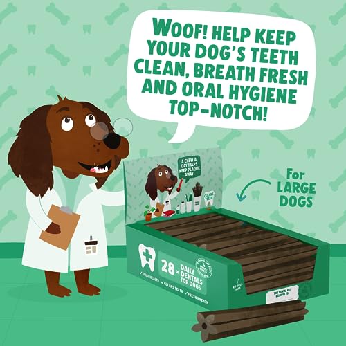 Denzel's Vegan Dog Dental Sticks - for Large Dogs - Peanut Butter & Peppermint (Pack of 28), Blue, 27 g (Pack of 28) - Image 4