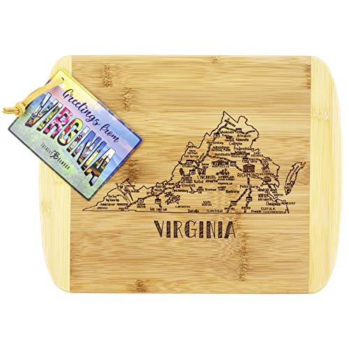 Image of Totally Bamboo A Slice of Life Virginia Engraved Map Cutting Board