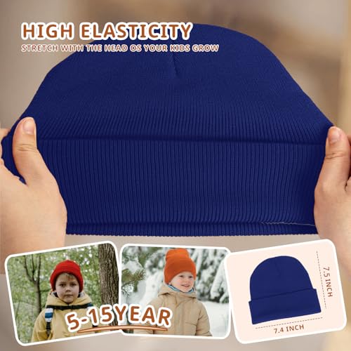 Image of ZOORON Kids Beanie Boys Girls Beanies Children Winter Hats Children Knit Warm Caps Kids Soft Beanie Cap