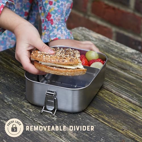 Image of Moonmoon Stainless Steel Lunch Box (0.8L) | Metal Bento Lunch Box for Adults & Kids - BPA free
