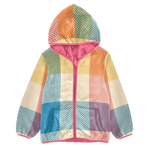 GuoChe Colorful Buffalo Plaid Sherpa Jacket