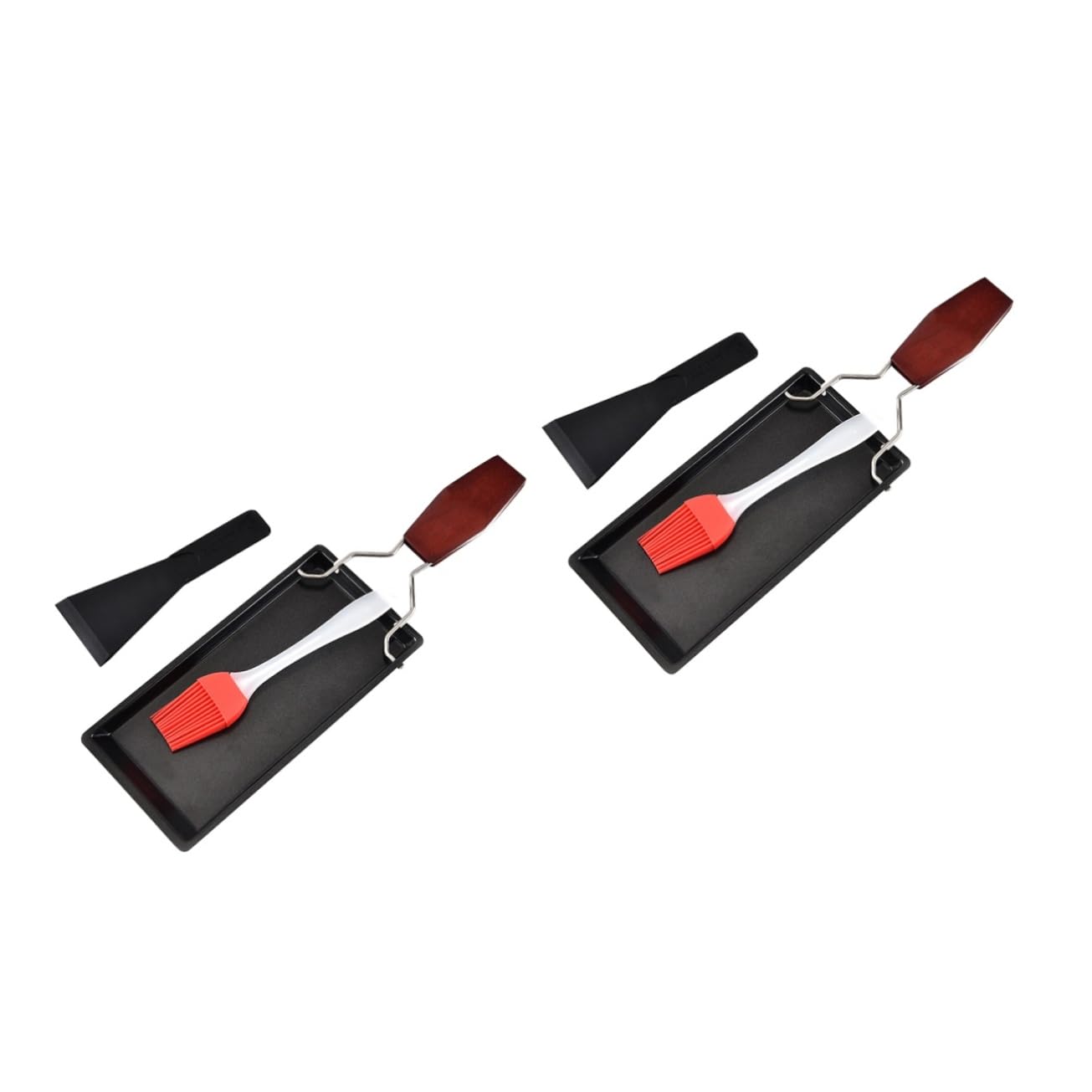 HOOTNEE 2 Sets Pcs Sturdy Non-stick Bbq Steak Pan Griddle Comal for Barbecue Pan Set