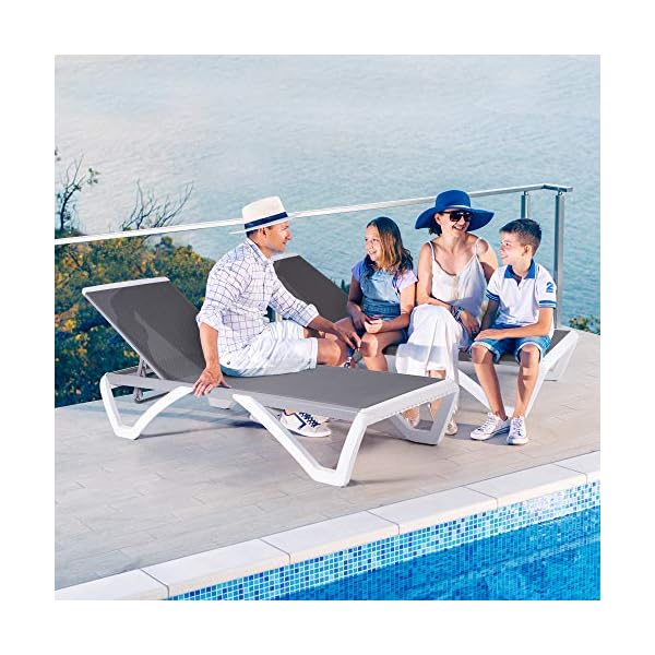 PAMAPIC Patio Lounge Chairs, Adjustable Recliner Patio Chairs for Poolside, Yard, Front Porch - Image 6